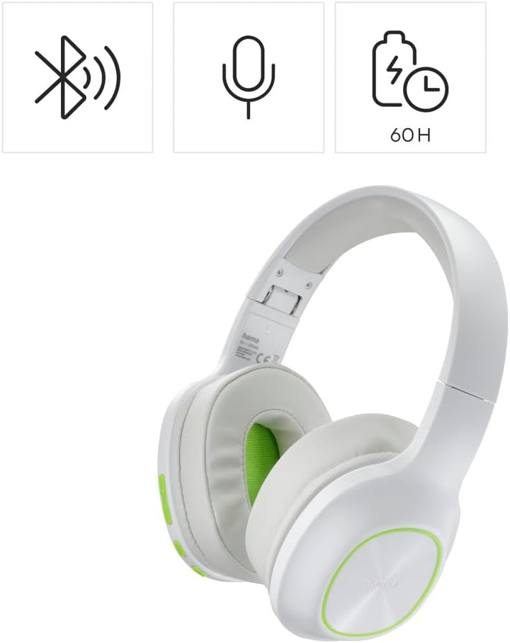 Hama Bluetooth Kopfhörer Over-Ear (Kopfhörer kabellos mit 60h Akku, mit extra Bass, Multipoint Verbi