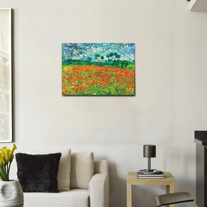 Giallobus - Gemälde - Vincent Van Gogh - Poppy Field (Mohnfeld) - Leinwand - 70x50 - Bereit zum Aufh