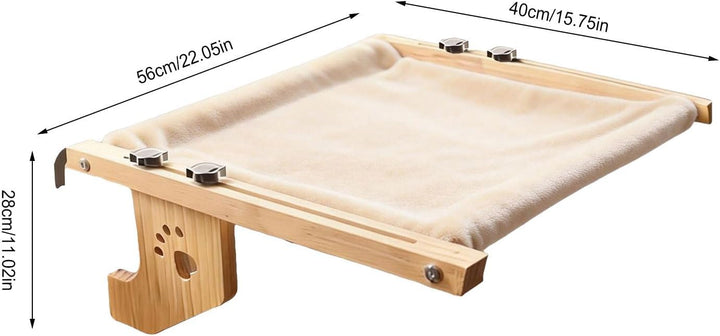 Fensterhängematte für Katzen - Aus Holz gefertigtes als Ruheplatz und Ausguck,mit weicher Abdeckung