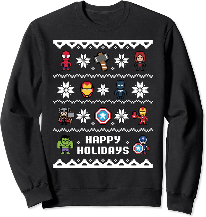 Marvel Avengers Christmas Sweater Happy Holidays Sweatshirt