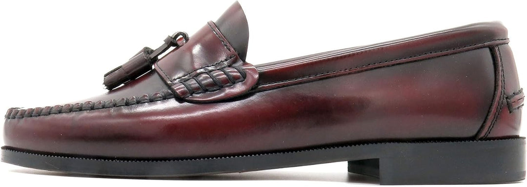 Herren Slipper Business Schuhe Ledersohle Rahmengenäht Premium Tassel Loafer 42 EU Bordeaux, 42 EU B
