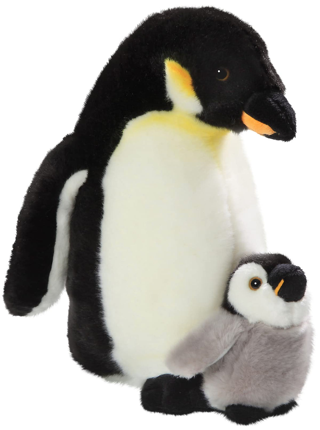 Carl Dick Pinguin mit Baby, Laufvogel, Plüschtier, Kuscheltier, ca. 32cm 1725 Schwarz-weiss-orange,