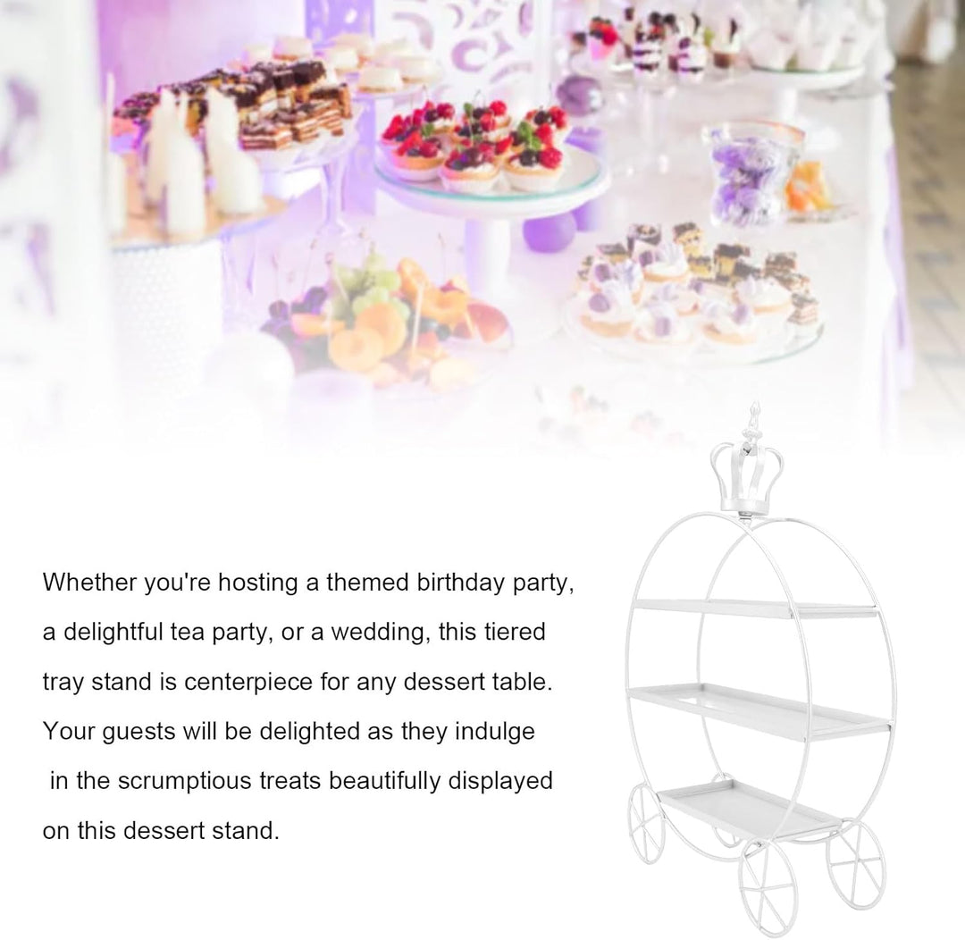 Cupcake-Ständer mit 3 Etagen, Eiserne Tabletts für Cupcakes, Donuts, Früchte, Gebäck, Dessert-Teller