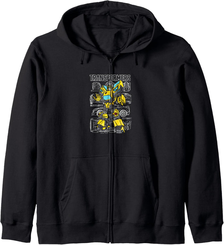 Transformers Bumblebee Doodled Background Kapuzenjacke
