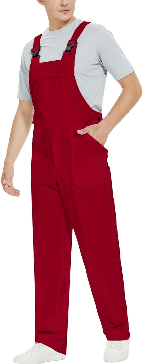 WORK IDEA Arbeits-Latzhose für Männer Multi Pocket Technology Herren Arbeitslatzhose XXL Rot, XXL Ro