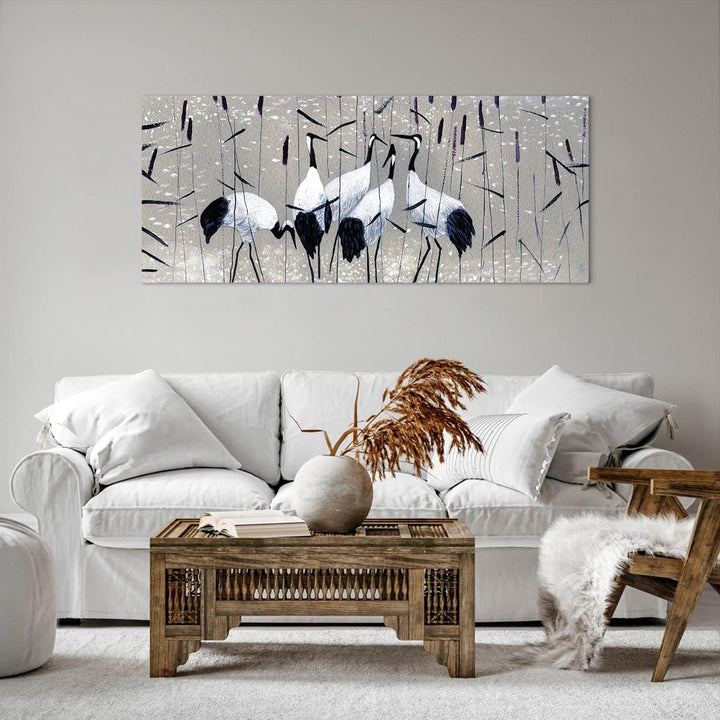 Wandbilder Dekoration Wohnzimmer Vogel Natur Wasser Panorama Bilder auf Leinwand 120x50cm Leinwandbi