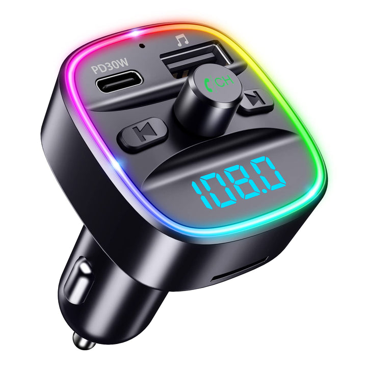 ORIA Bluetooth 5.3 FM Transmitter, Autoradio Adapter Bluetooth Car Kit, PD 30W Schnelles Autoladeger
