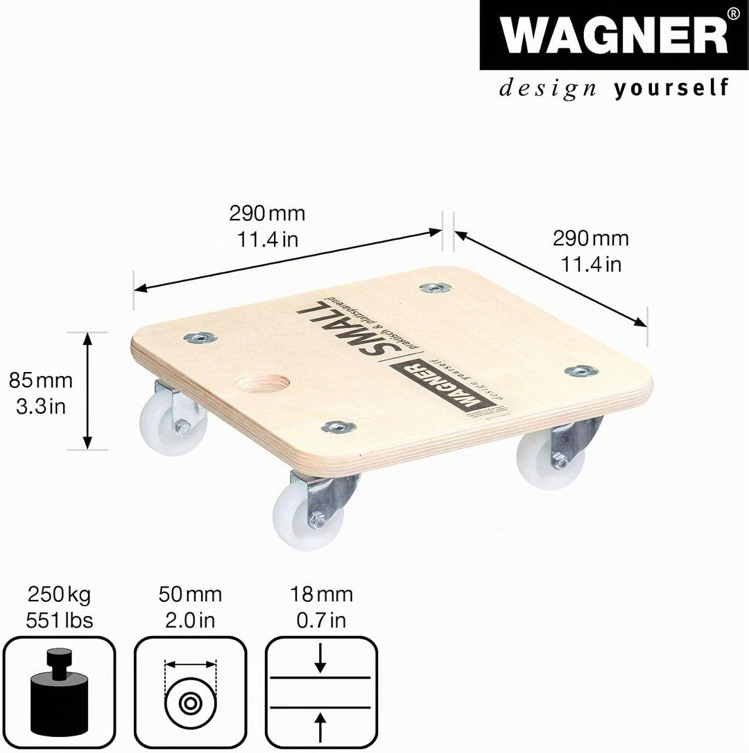 WAGNER Transporthilfe MM 1352 I 29 x 29 cm – ideal für Unhandliches, Geräte &amp; Möbel I Tragkraft 250