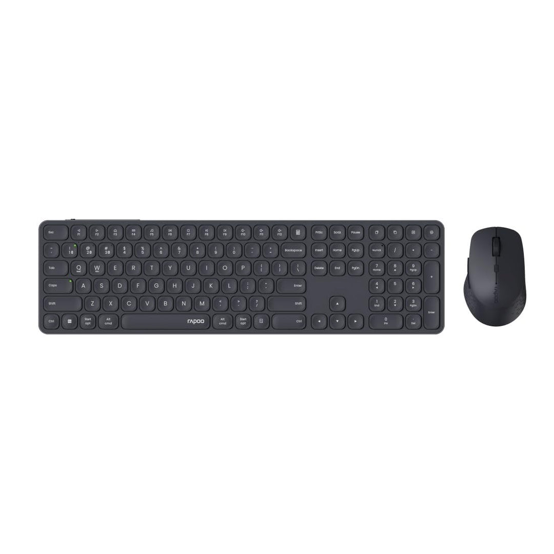 Rapoo 9810M Tastatur Maus Set Kabellos - Bluetooth & 2.4G USB Wireless, Multi Device bis 4 Geräte, A