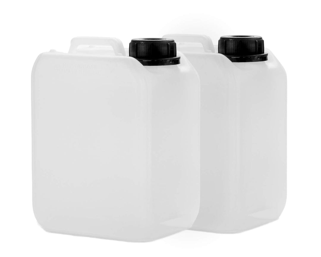 2x 2,5L Kanister aus HDPE, mit Deckel DIN 45 mm und UN Zulassung, Wasserkanister, lebensmittelecht,