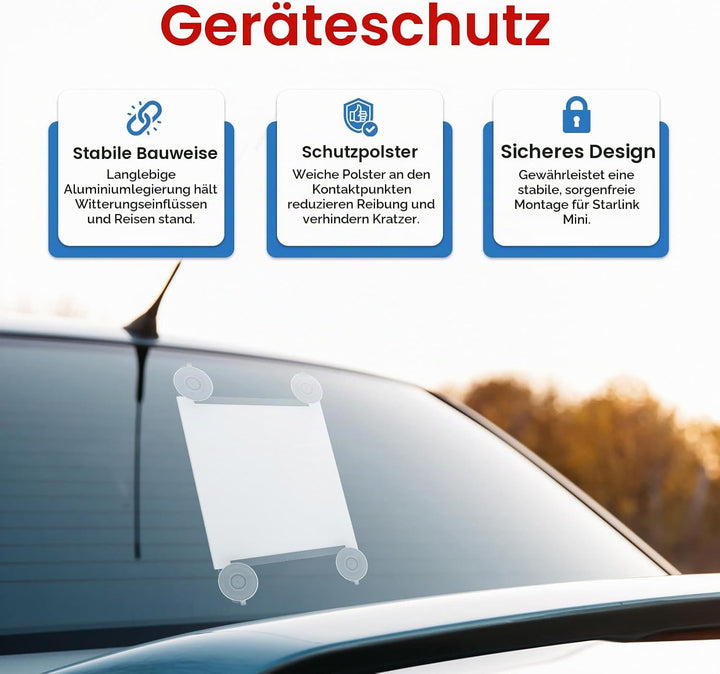 Saugnapfhalterung für Starlink Mini von MMOBIEL – Aluminium- &amp; Metallkonstruktion – Starke Saugnäpfe