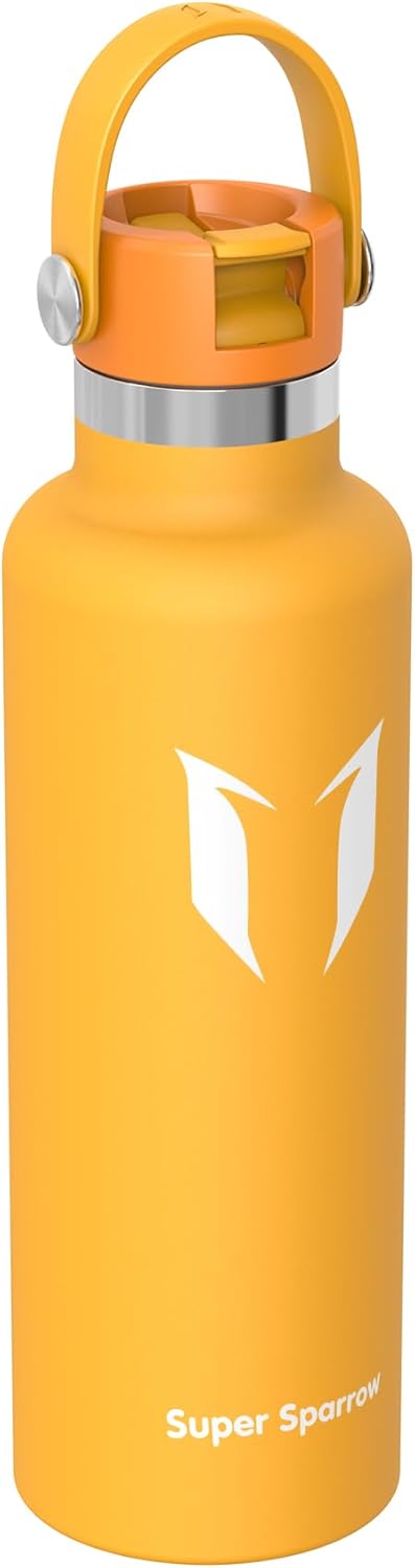 Super Sparrow Trinkflasche Edelstahl - Thermobecher - 350ml, 500ml, 750ml, 1L, 1.2L - FlipFlow Trink