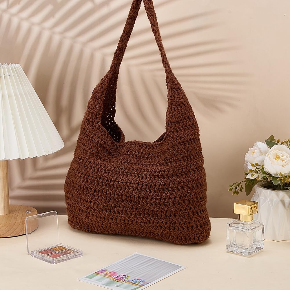 FREEBLOSS Häkel Schultertaschen Set Zum Selbermachen: Komplettes Häkel Starterset Mit Video Anleitun