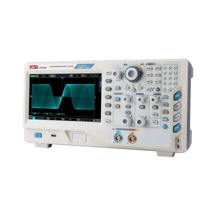 UNI-T UPO2202 digitales Phosphoroszilloskop mit 2 Kanäle(analog), 2GSa/s, 200MHz, 56Mpts