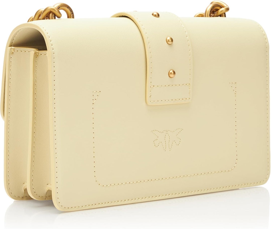 Pinko Love One Mini C Vitello Seta Tasche S14q_fieno-antique Gold, S14q_fieno-antique Gold