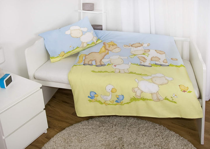 Herding Baby Best Kleinkinder-Bettwäsche-Set, Jana Bauernhof Tiere Wendemotiv, Bettbezug 100 x 135 c