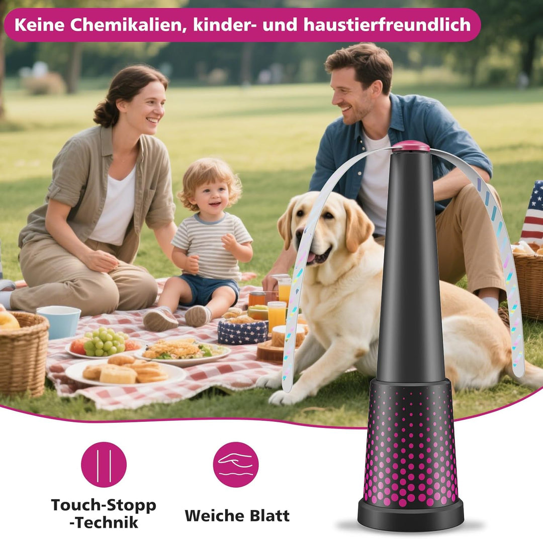 4 Stück Fliegenwedler,Einziehbar und Aufhängbar Fliegenwedler für den Tisch, Tragbarer Mückenschutz