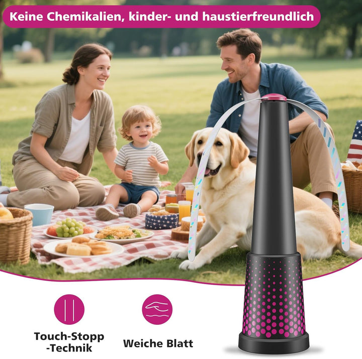 4 Stück Fliegenwedler,Einziehbar und Aufhängbar Fliegenwedler für den Tisch, Tragbarer Mückenschutz