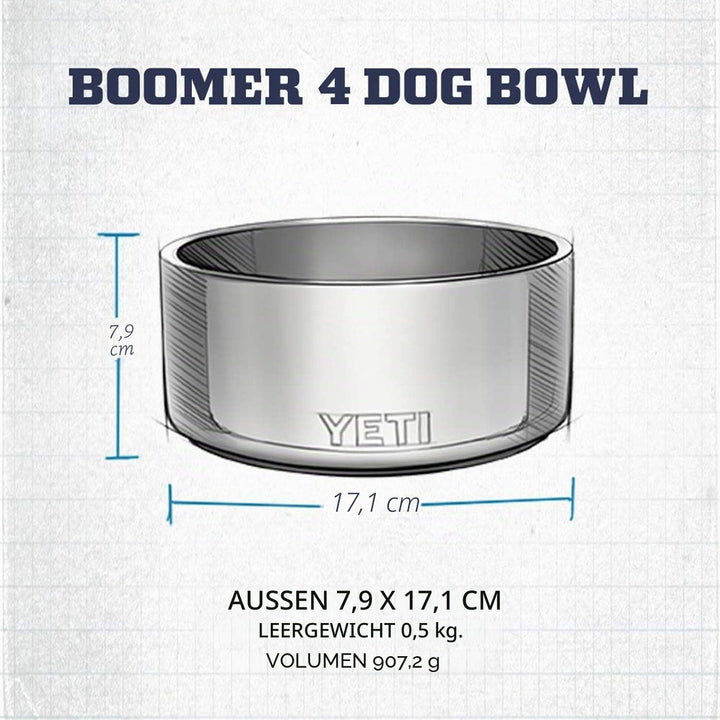 YETI Boomer 4, Stainless Steel, Non-Slip Dog Bowl, Holds 32 Ounces, Seafoam