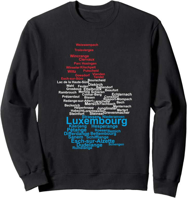 Luxemburg Flagge Letzebuergesch Luxemburger Umriss Luxemburg Sweatshirt
