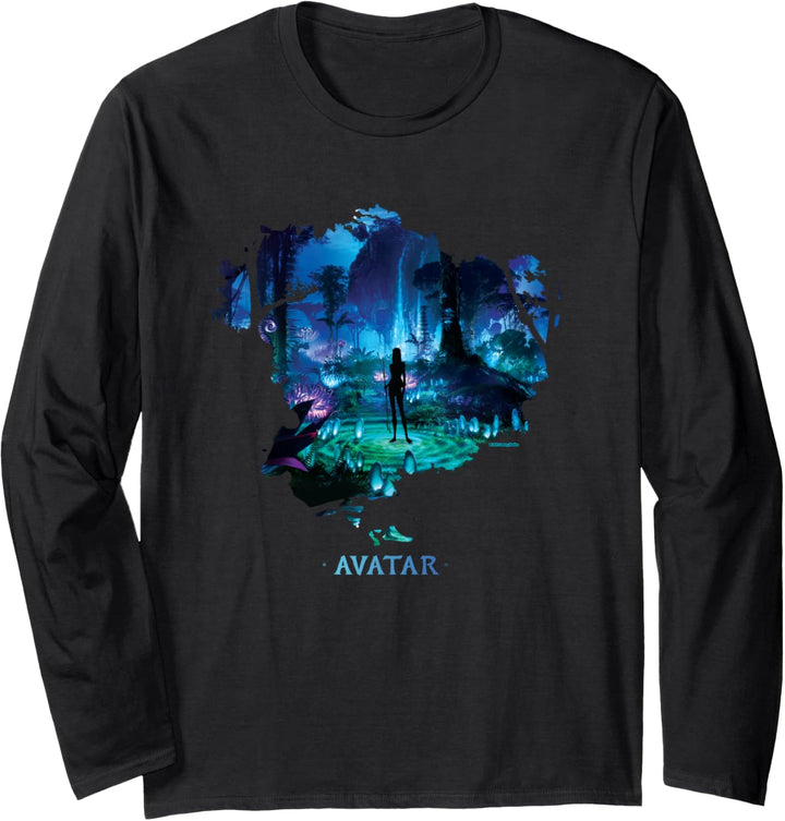 Avatar Na’vi in Pandora Jungle at Night with Logo Langarmshirt