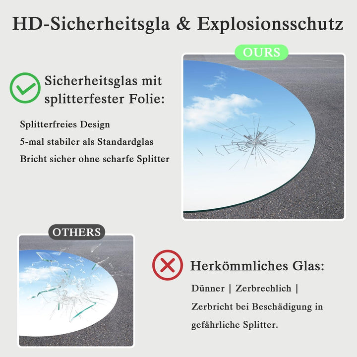 Badspiegel mit Beleuchtung - LED-Badezimmer-Spiegel-Round 70cm,Touch-Schalter,Dimmbar,3 Lichtfarben,