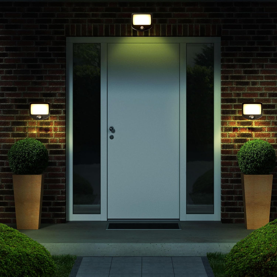 Northpoint LED Batterie Strahler Fluter Sicherheitsleuchte 6er Set mit Funk-Aktivierung Bewegungsmel