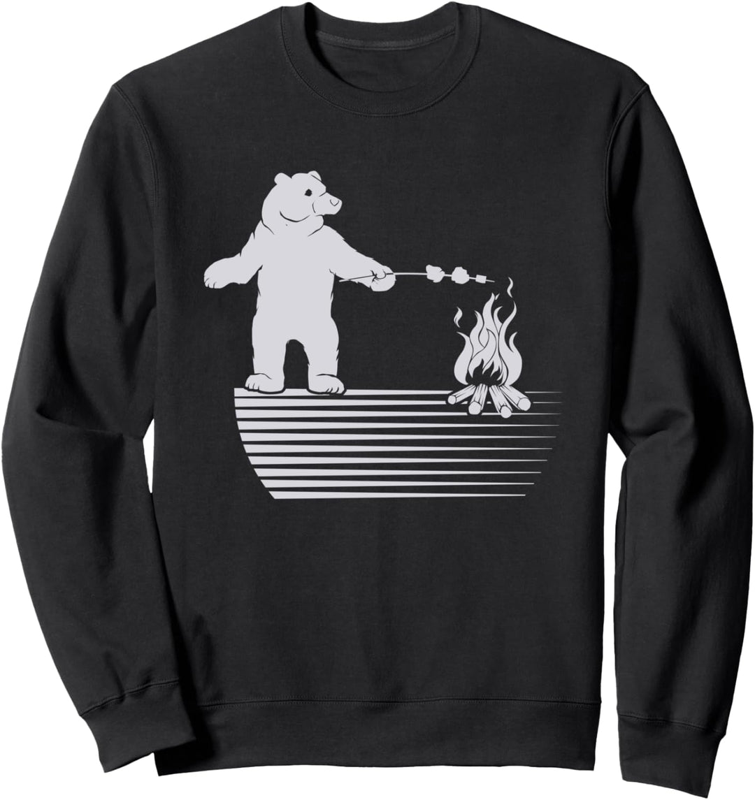 Wildtiere Bär Grillen Barbecue Camping Sweatshirt