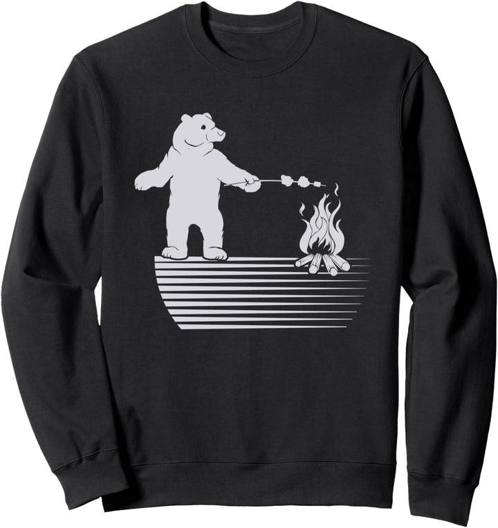 Wildtiere Bär Grillen Barbecue Camping Sweatshirt