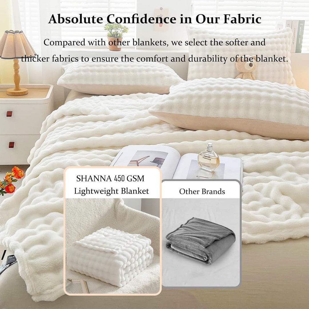 Kuscheldecke Milchsamt Blasen Decke Super Soft Wohndecke Dick 450 G/M² Flanell Decke Couchdecke Warm