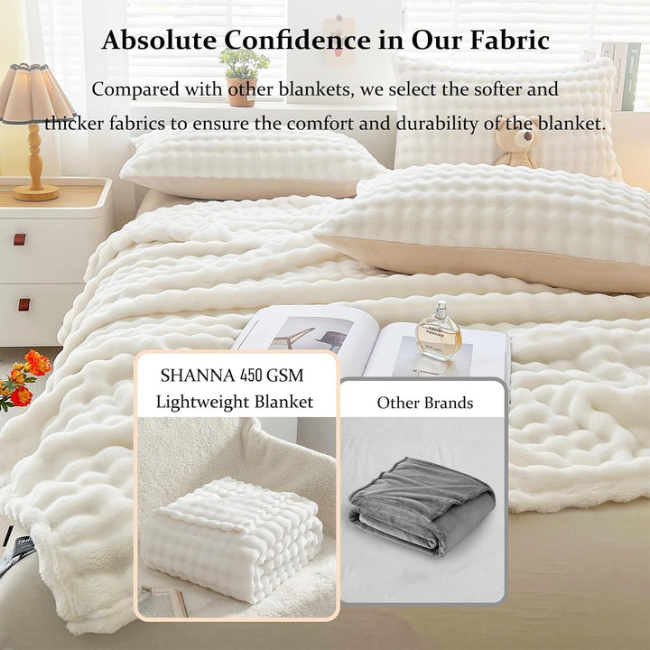 Kuscheldecke Milchsamt Blasen Decke Super Soft Wohndecke Dick 450 G/M² Flanell Decke Couchdecke Warm