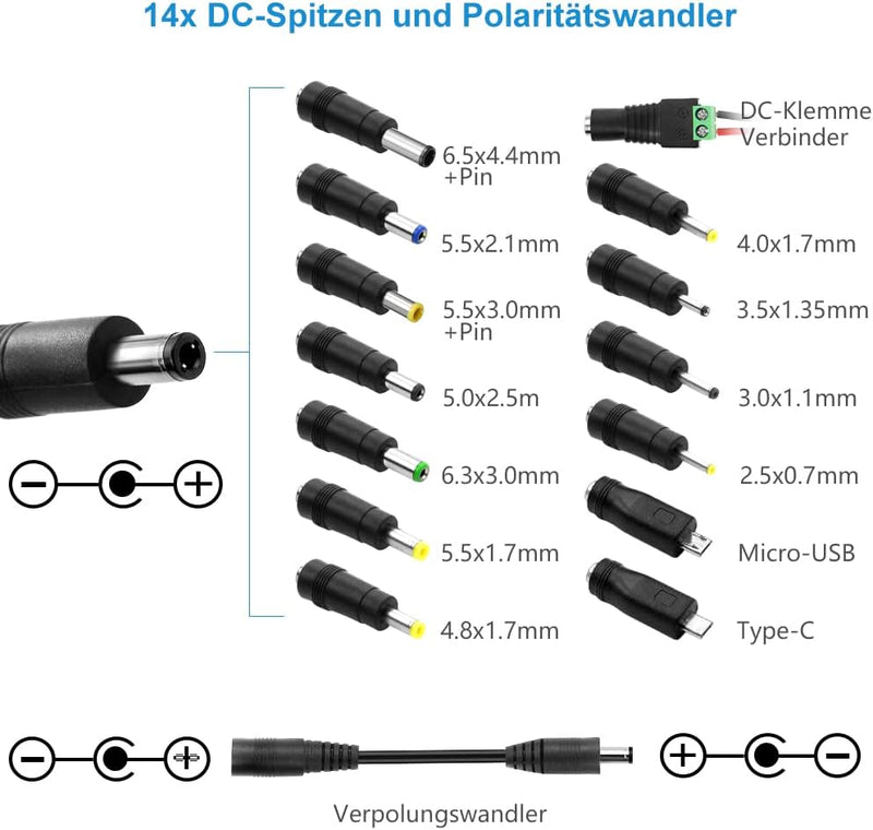 SHNITPWR Universal 3V~12V Steckernetzteil 24W 2A Netzteil Adapter 100~240V AC bis DC 3V 5V 6V 9V 12V