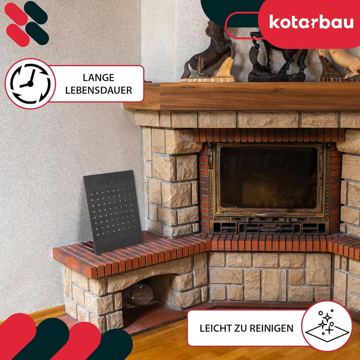 KOTARBAU® Gusseisen Kaminrost - 38 x 26 cm - Kaminofen Rost - Ascherost für Kaminöfen - Ofenrost - M