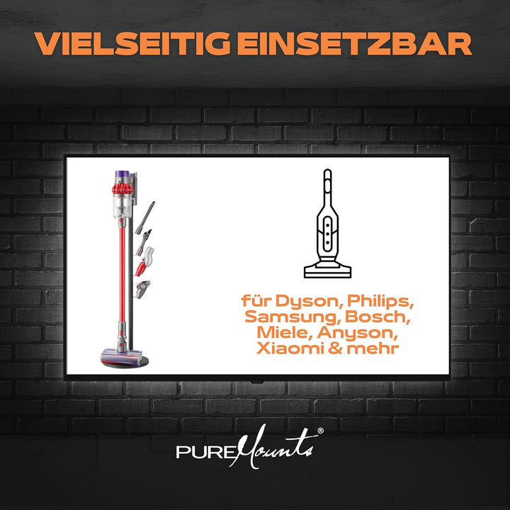 PureMounts Staubsauger Ständer Halterung universal kompatibel mit Dyson, Philips, Samsung, Bosch, Mi