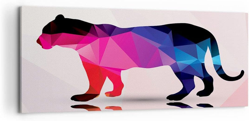 Wandbilder Dekoration Wohnzimmer Tiger Illustration modern Grafik Panorama Bilder auf Leinwand 120x5