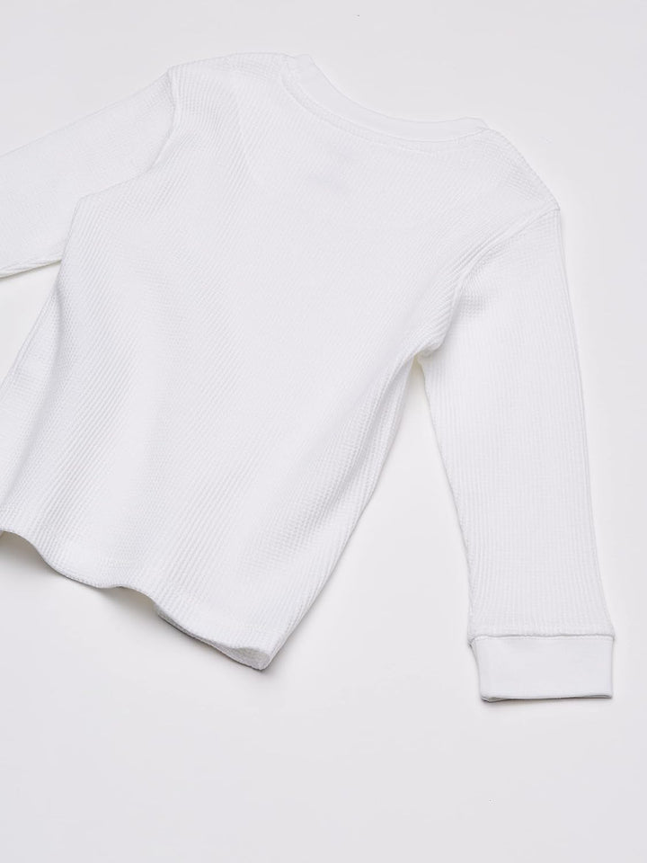 French Toast Little Boys' Long Sleeve Thermal Shirt, White, 7