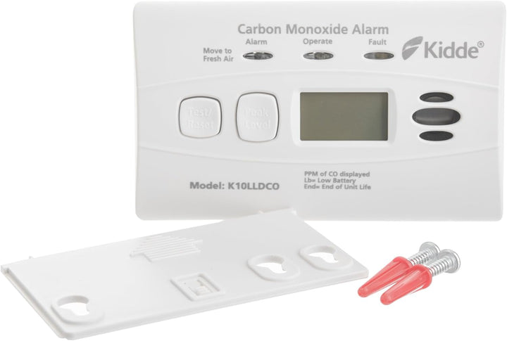 Kidde 10LLDCO Kohlenmonoxid Alarm Digital Display mit versiegelten Akku, Standard Alarm