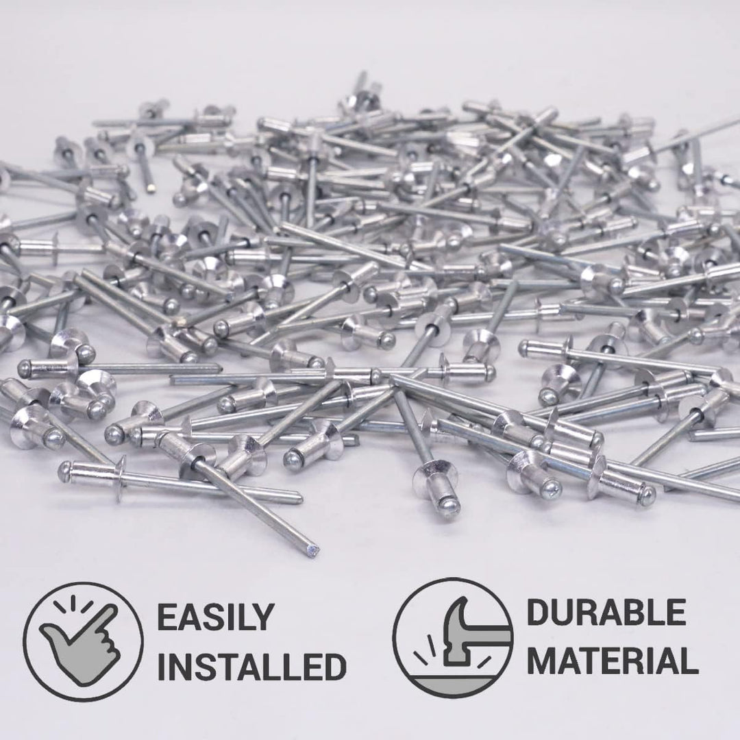 SKIR'CO (1200 Stück) Senkkopf Aluminium Blindnieten 4,0 x 8 mm, Stahldorn, Popnieten 1200 4.0 x 8 mm