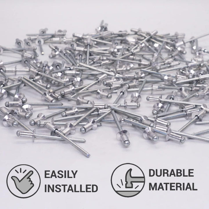 SKIR'CO (1200 Stück) Senkkopf Aluminium Blindnieten 4,0 x 8 mm, Stahldorn, Popnieten 1200 4.0 x 8 mm