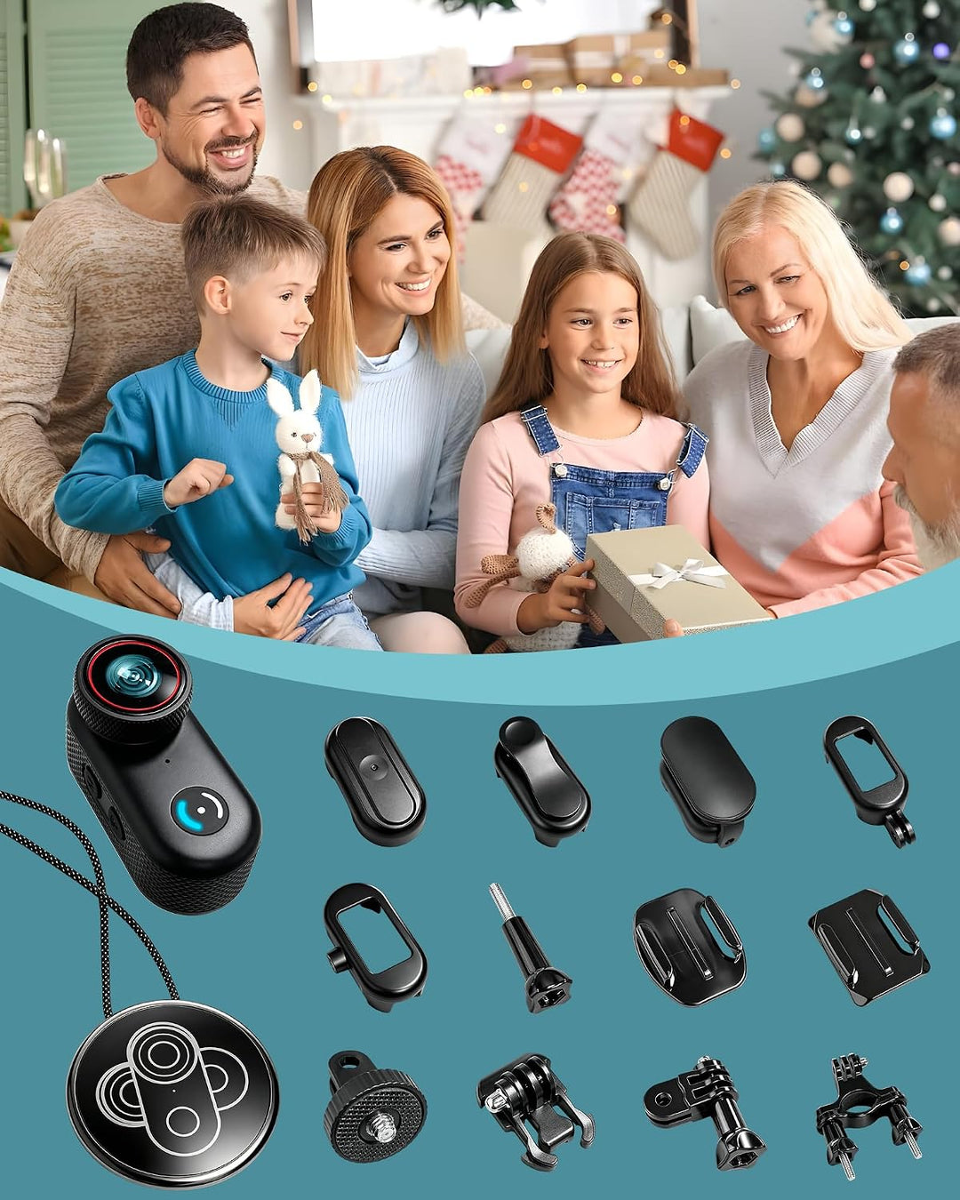 Mini Action Cam 4K, 1,47 Zoll Display Vlog Kamera, BodyCam Körperkamera mit WLAN, 140° Weitwinkel Mo