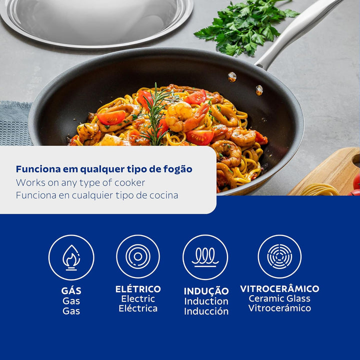 Tramontina GRANO Wok, ø 32 cm, 5,2 Liter Wok Ø32 cm, Wok Ø32 cm