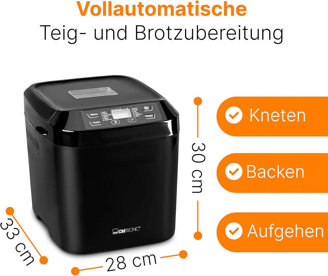 Clatronic BBA 3774 Brotbackautomat Küchenmaschine Brotbackmaschine Brotmaschine Brot backen, bread m