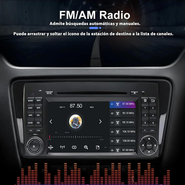 QIIKEN Autoradio mit Bildschirm, für Mercedes-Benz Autoradio Bluetooth CarPlay/Android Auto/GPS/Buil