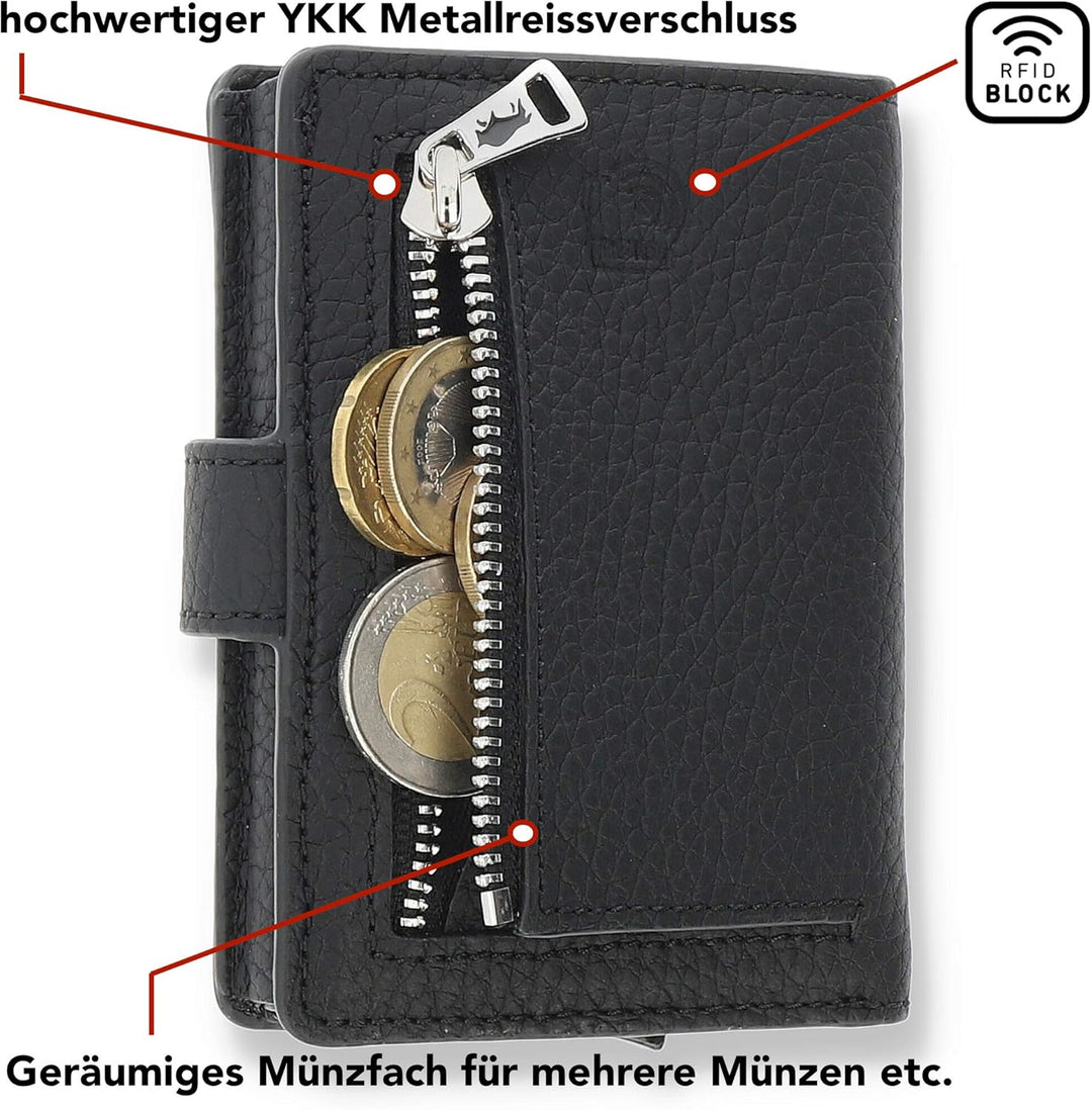 Solo Pelle Geldbörse für 15 Karten + Geldscheine + Kleingeld geeignet | Kreditkartenetui Kartenetui