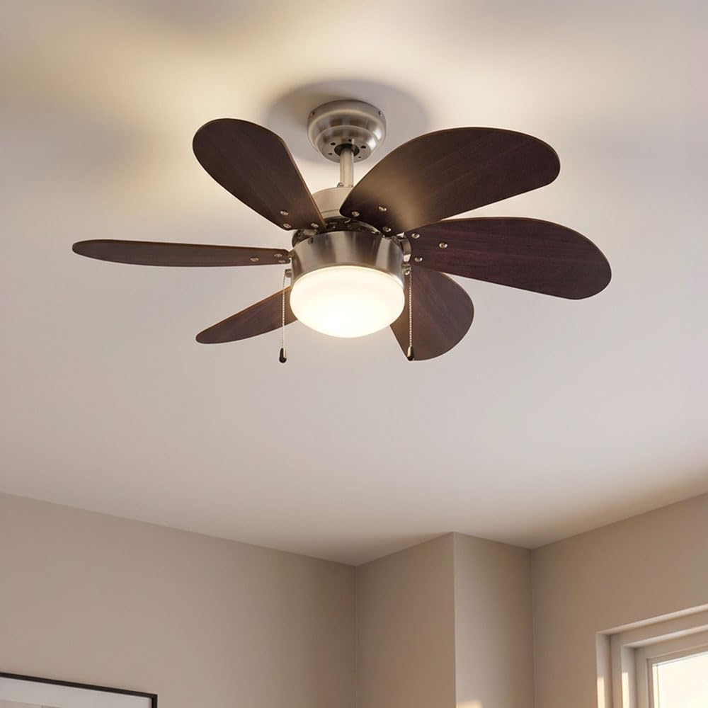Bestron Deckenventilator mit Beleuchtung, 3 Geschwindkigkeitsstufen & grosse Flügelspannweite von Ø7