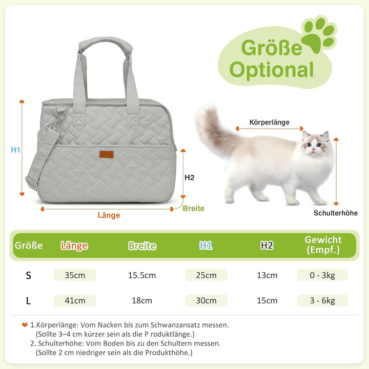 ALLSOPETS Katzentrage, Weiche Hundetransportbox für Kleine Hunde, Tragbare Transportbox für Hunde, R