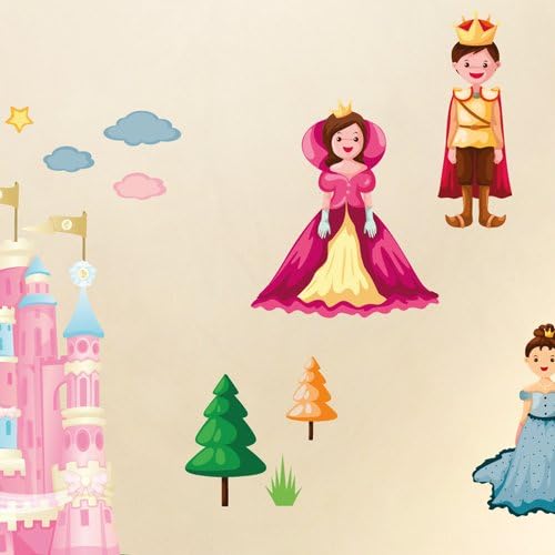 Wandkings Prinzessinnen Welt Wandsticker Megapack Set, 100 Aufkleber, Gesamtfläche 260 x 70 cm