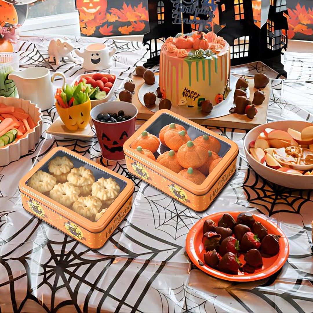 Generisch Halloween Keksdose Metall-Aufbewahrungsdose mit Deckel | Bonbonbehälter für Halloween Part