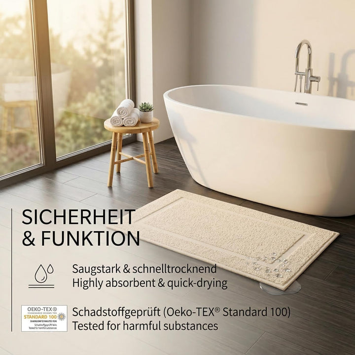 Betz 10 Stück Badvorleger Badematte Badteppich Duschvorleger Frottee Premium 100% Baumwolle Grösse 5