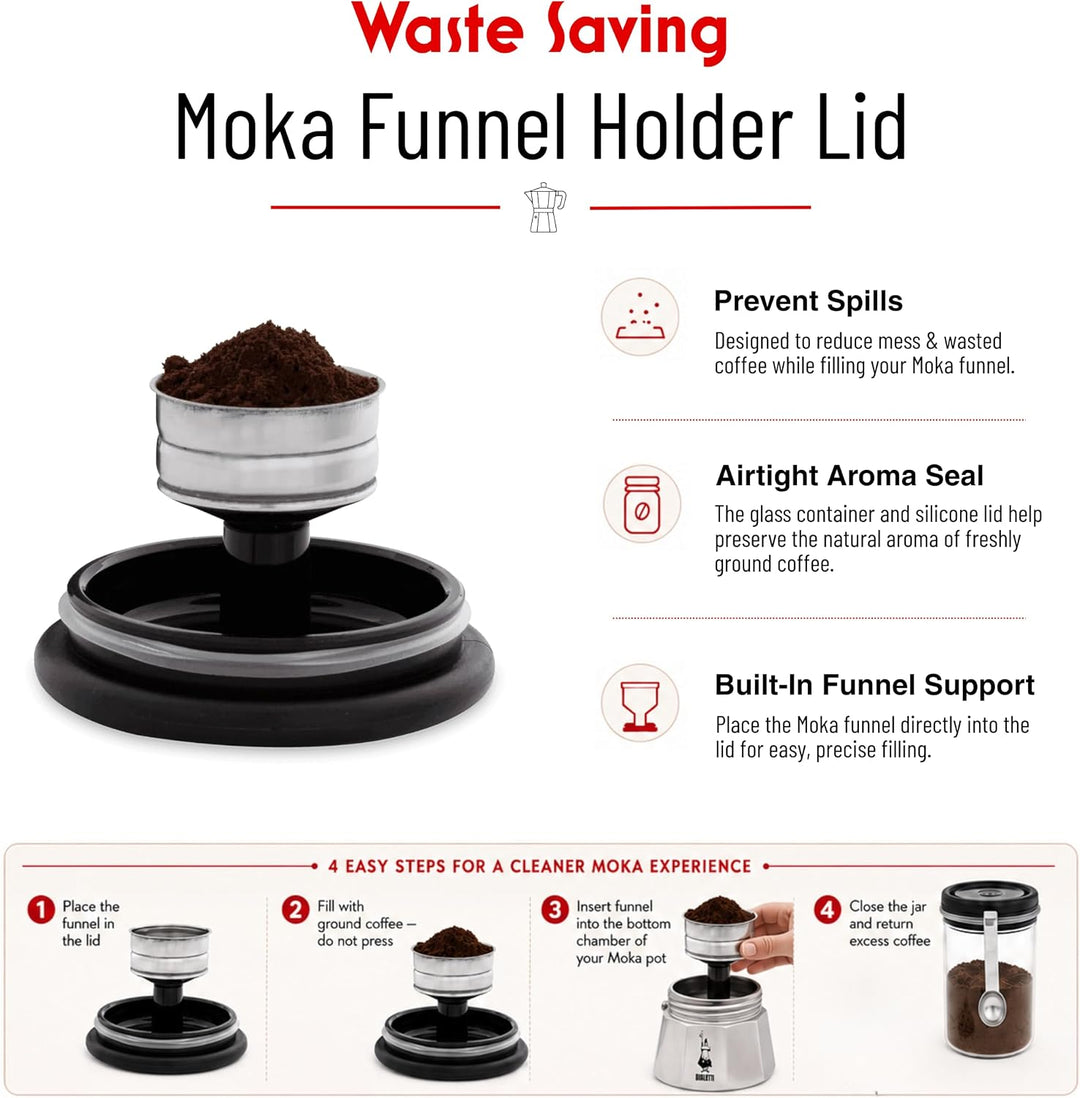 Bialetti 250 g Mokkaglas für Kaffee (mit Verschluss), Glas Single